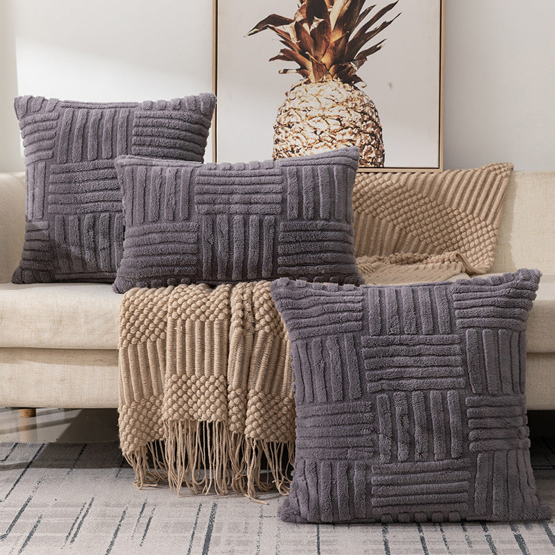 Woven Plush Pillowcase Office Sofa And Bed Cushions