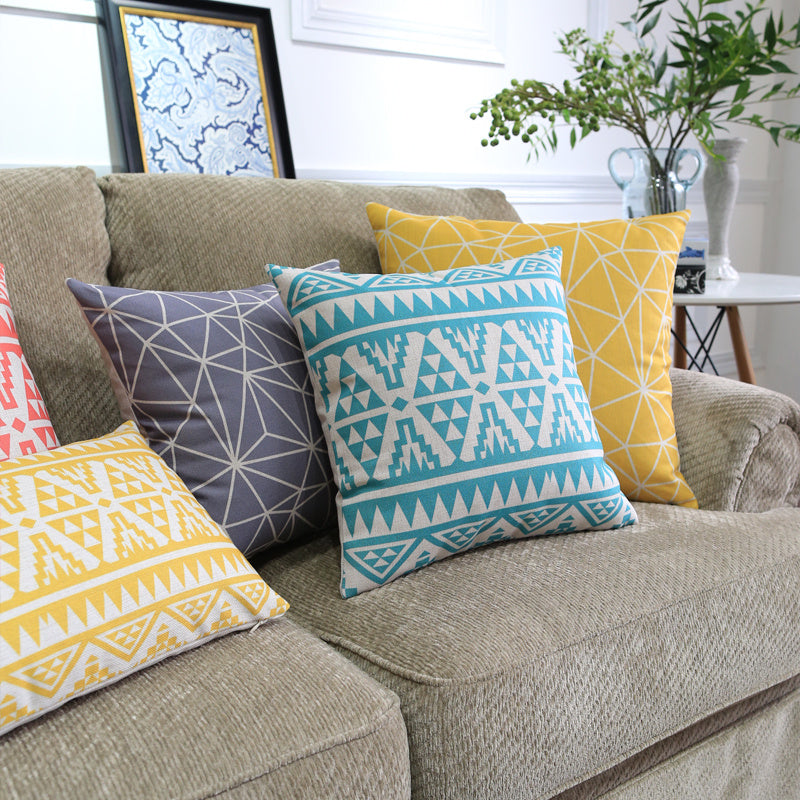 Nordic Color Geometric Throw Pillows