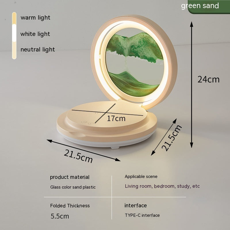 Creative Quicksand Painting Mobile Phone Charging Bluetooth Speaker Desk Lamp