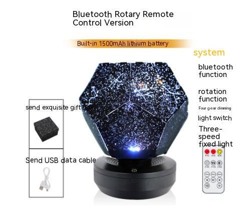 LED Starry Sky Projector Night Lights 3D Projection Night Lamp USB Charging Home Planetarium Kids Bedroom Decoration Room Lighting